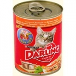 Darling (Дарлинг) консерва для взрослых кошек c курицей и зеленым горошком