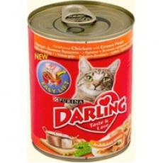 Darling (Дарлинг) консерва для взрослых кошек c курицей и зеленым горошком