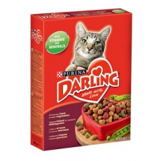 Darling (Дарлінг) Сухий повнораціонний корм для дорослих котів з відбірним м’ясом та доданими овочами 400 г