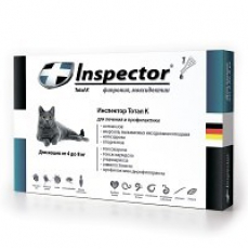 Inspector 1 пипетка для кошек от 4 до 8кг от наружных и внутренних паразитов